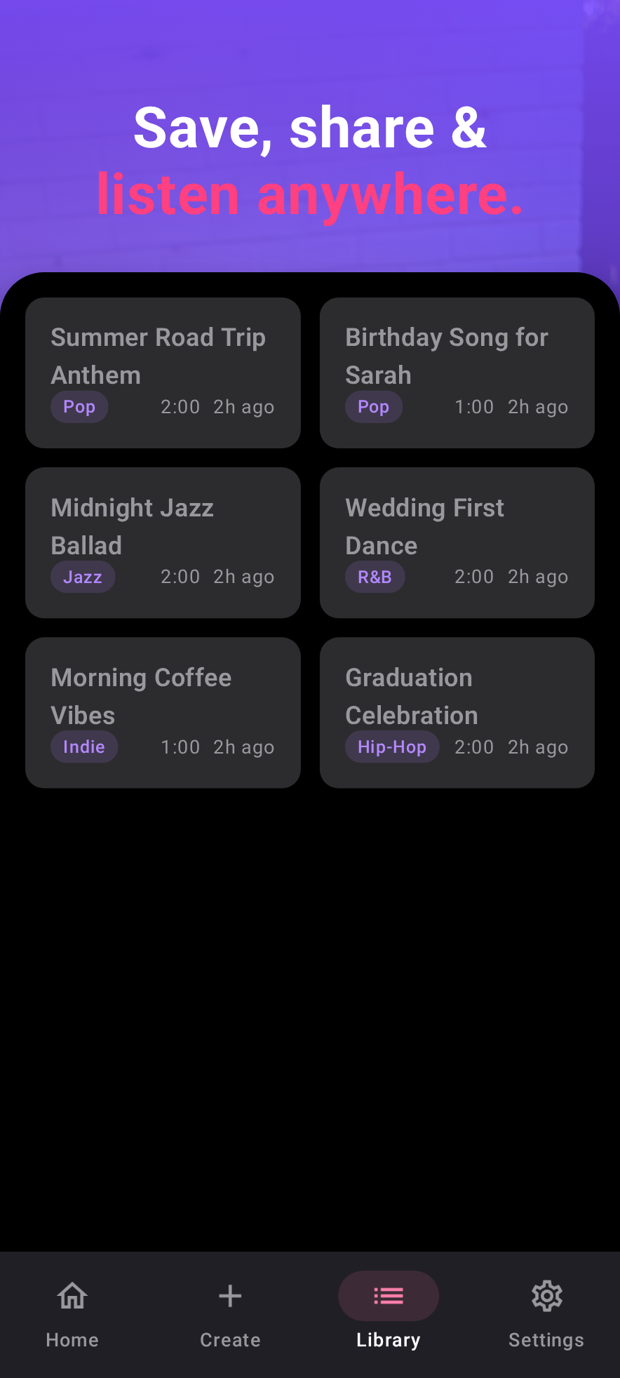 AI Song Generator song library